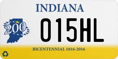 IN license plate 015HL