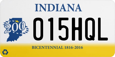 IN license plate 015HQL