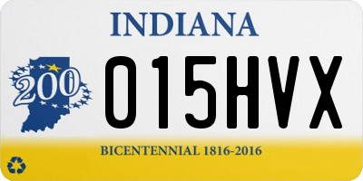 IN license plate 015HVX