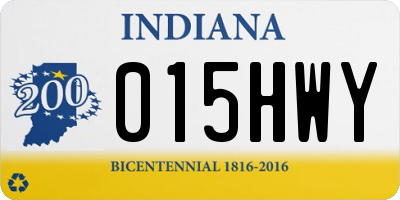 IN license plate 015HWY