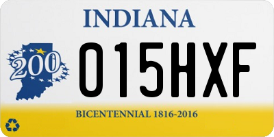 IN license plate 015HXF