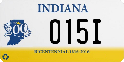 IN license plate 015I