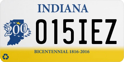 IN license plate 015IEZ