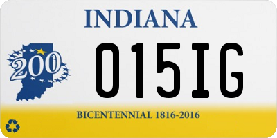 IN license plate 015IG