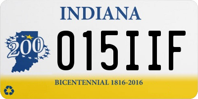 IN license plate 015IIF