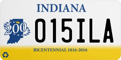 IN license plate 015ILA