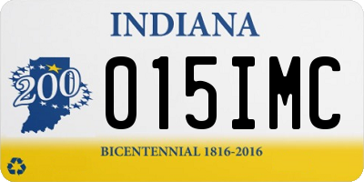 IN license plate 015IMC
