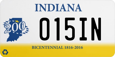 IN license plate 015IN