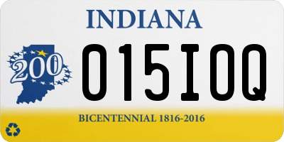 IN license plate 015IOQ