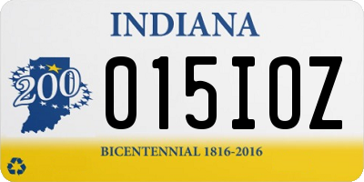 IN license plate 015IOZ