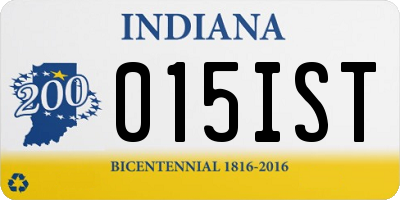 IN license plate 015IST