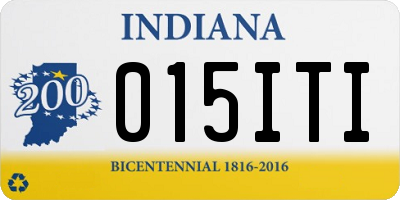 IN license plate 015ITI