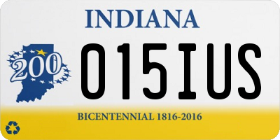 IN license plate 015IUS