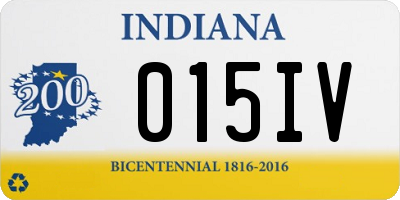 IN license plate 015IV