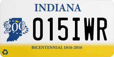 IN license plate 015IWR