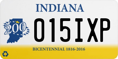 IN license plate 015IXP