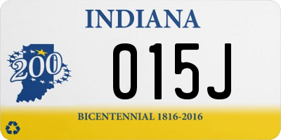 IN license plate 015J