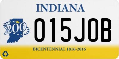 IN license plate 015JOB