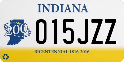 IN license plate 015JZZ