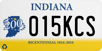 IN license plate 015KCS