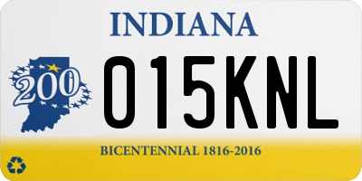 IN license plate 015KNL