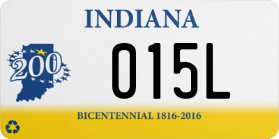 IN license plate 015L