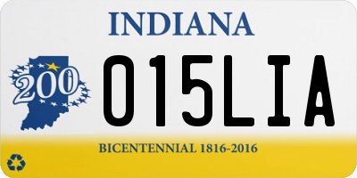 IN license plate 015LIA