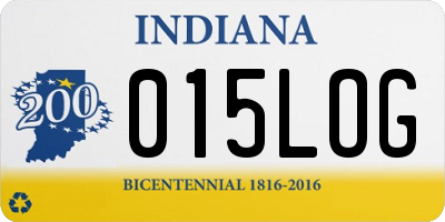 IN license plate 015LOG