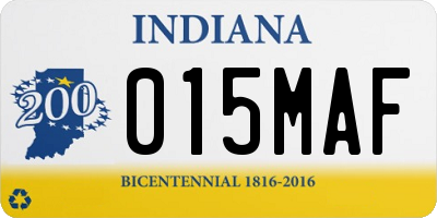 IN license plate 015MAF