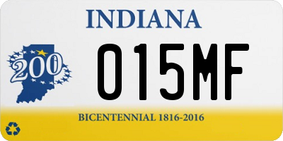 IN license plate 015MF