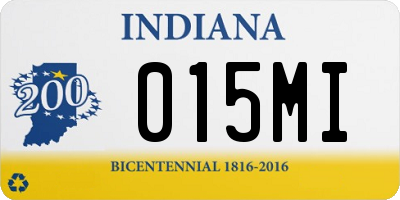 IN license plate 015MI