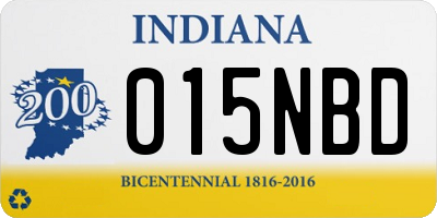 IN license plate 015NBD
