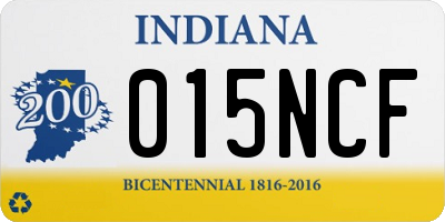 IN license plate 015NCF