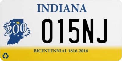 IN license plate 015NJ