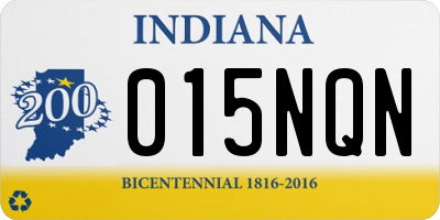 IN license plate 015NQN
