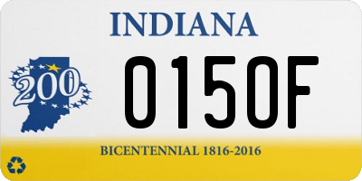 IN license plate 015OF