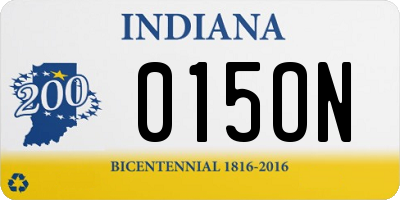 IN license plate 015ON