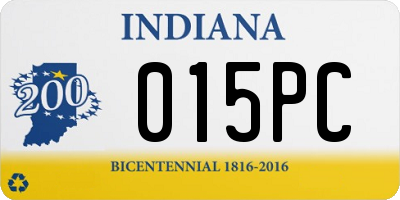 IN license plate 015PC