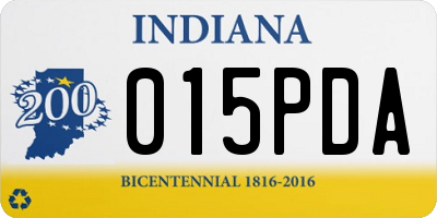 IN license plate 015PDA