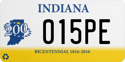 IN license plate 015PE