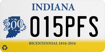 IN license plate 015PFS