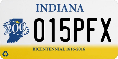 IN license plate 015PFX