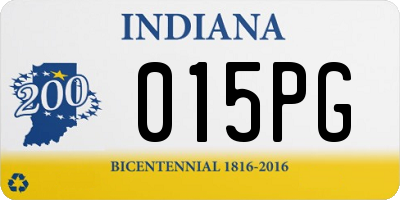 IN license plate 015PG