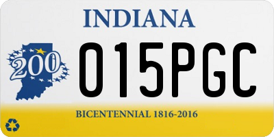 IN license plate 015PGC
