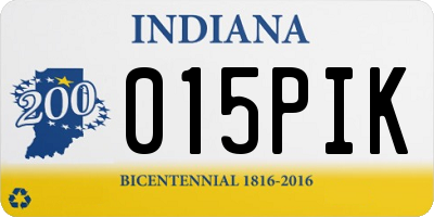 IN license plate 015PIK