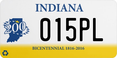 IN license plate 015PL