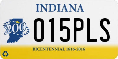IN license plate 015PLS
