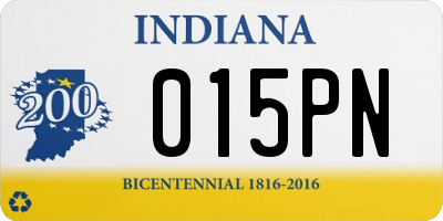 IN license plate 015PN