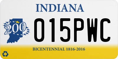 IN license plate 015PWC