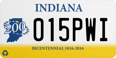 IN license plate 015PWI